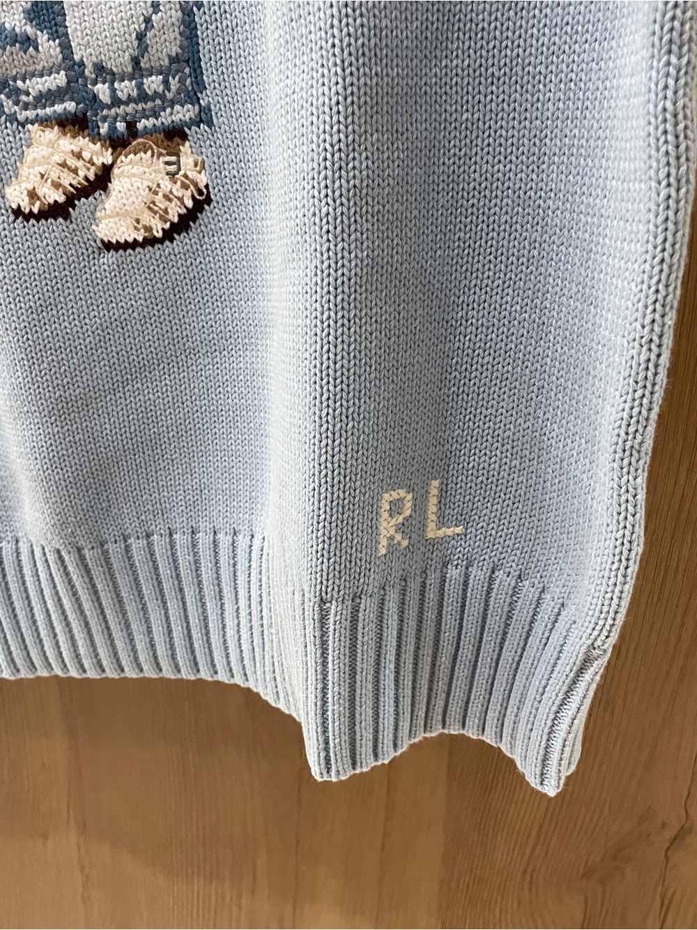 Polo by Ralph Lauren Baby Blue Bear Intarsia Crewneck Sweater - Picture 7 of 8